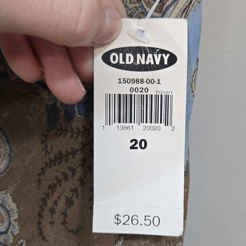 Vintage Y2K Old Navy Midi Skirt Plus‎ Size 20 Pastel Blue Paisley Boho Romantic - Picture 9 of 9